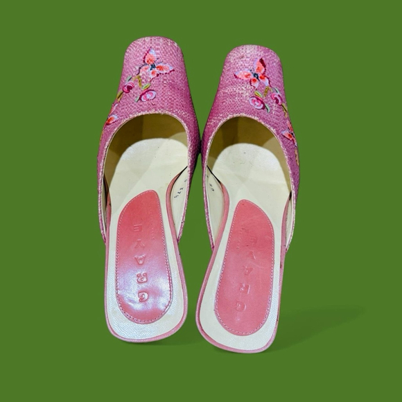 Pink Embroidered Women's Slip-On Mules - Picture 5 of 9